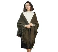 BEAUTELICATE Women’s Knit Shawl Wrap Wool Blend Blanket Triangle Fringe Scarf Warm Cape Cardigan For Spring Autumn Winter Daily Evening Christmas Birthday Gift, SeaWeed Green