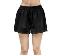 BEAUTELICATE Women’s Pajama Shorts 100% Washed Cotton Plain Boxers Half Slip Summer Cooling Anti Cling Chafing Under Dress Shorts Vintage Pantaloons Loungewear Black, L