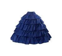 BEAUTELICATE Women’s Petticoat Underskirt Crinoline With 4 Hoops Ruffles Floor Length Half Slip For A-line Fuller Wedding Dress Steampunk Halloween Costume Royal blue, S-M