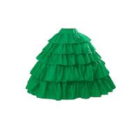 BEAUTELICATE Women’s Petticoat Underskirt Crinoline With 4 Hoops Ruffles Floor Length Half Slip For A-line Fuller Wedding Dress Steampunk Halloween Costume Green, S-M