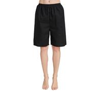 BEAUTELICATE Women’s Pettipants Pantaloons Pure Cotton Culottes Slips Underskirt Underdress Cooling Anti Cling Breathable Summer Pajamas Trousers Black Fifth Pants, M