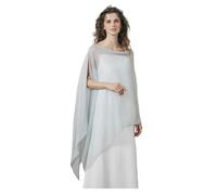 BEAUTELICATE Women’s Sheer Shawl Wrap Elegant Cape Capelet Textured Crepe Solid Scarf Lightweight Top Cover Up for Summer Daily Wedding Evening Bridesmaid Bride,Powder Blue