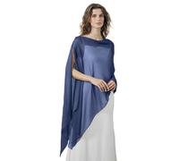 BEAUTELICATE Women’s Sheer Shawl Wrap Elegant Cape Capelet Textured Crepe Solid Scarf Lightweight Top Cover Up for Summer Daily Wedding Evening Bridesmaid Bride,Midnight Blue