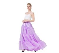 BEAUTELICATE Women’s Swing Petticoat Floor Length Underskirt A-line Long Half Slip 50s Vintage Circular Skirt For Wedding Evening Carnival Dress Lehengas Dress Up Lilac,XL