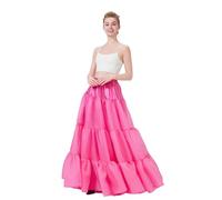BEAUTELICATE Women’s Swing Petticoat Floor Length Underskirt A-line Long Half Slip 50s Vintage Circular Skirt For Wedding Evening Carnival Dress Lehengas Dress Up Rose,XXL