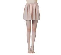 BEAUTELICATE Women’s Underskirt Chiffon Half Slip Anti Static Petticoat Summer Waist Length Slip Cool Lightweight (M, Nude - 16'' Length)