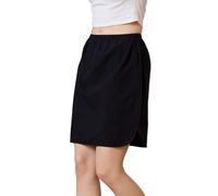 BEAUTELICATE Women's Half Slip 100% Cotton Slit Underskirt Loose-fit Petticoat Waist Slip For Under Dress Cool Anti-Static Non-cling Resistant Above Knee Length Black, XL