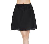 BEAUTELICATE Women's Half Slip 100% Cotton Vintage Underskirt, 16 Inch Length, Black, Size M Fits UK(12 - 14)