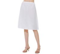 BEAUTELICATE Women's Half Slip 100% Cotton Vintage Underskirt, 24 Inch Length, White, Size M Fits UK(12 - 14)