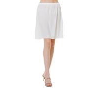 BEAUTELICATE Women's Half Slip 100% Cotton Vintage Underskirt Petticoat Waist Slip Under Dress Cool Anti-Static Cling Resistant(Ivory - 20'' Long, XL)