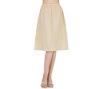 BEAUTELICATE Women's Half Slip 100% Cotton Vintage Underskirt Petticoat Waist Slip Under Dress Cool Anti-Static Cling Resistant(Nude - 24'' Long, L)