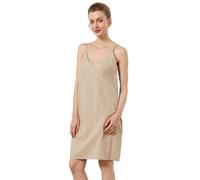 BEAUTELICATE Women's Slips Dress V-Neck Short Full Slip 100% Washed Cotton Underdress Summer Straight Spaghetti Strap Nightdress Nghtie Chemise Nude, L