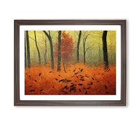 Beauteous Autumn Forest Framed Wall Art Print A2 Walnut | Ready to Hang, Premium Gi Paper, Fade-Resistant Inks, Securely Packaged, UK Made