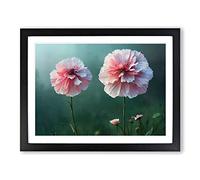 Beauteous Carnation Flowers Framed Print | A4 Black Framed Wall Art | Ready to Hang | Modern Floral Picture | Living Room Bedroom Lounge Office