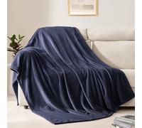 BEAUTEX Fleece Throw Blanket for Couch Sofa or Bed Throw Size, Soft Fuzzy Plush Blanket, Luxury Flannel Lap Blanket, Super Cozy and Comfy for All Seasons (Navy Blue, 50" x 60")