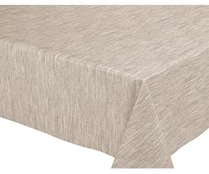 BEAUTEX Georginia Beige Oilcloth Table Cloth Tablecloth, Wipe-Clean, Garden Tablecloth, Round, Oval, Square, Choice of Sizes (Square, 140 x 240 cm)