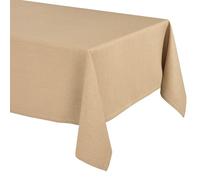 BEAUTEX Lina Tablecloth Elegant Linen Look Square 130 x 220 cm Honey Brown | Dirt-repellent, wrinkle-resistant and washable up to 30 °C - neatly stitched hem, ideal for dining room, balcony