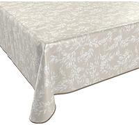 BEAUTEX Oilcloth Tablecloth Washable Branches Beige Square 130 x 220 cm