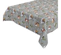 BEAUTEX Oilcloth Tablecloth, Wipe-Clean Tablecloth, Round, Square, Christmas Motif and Size Selectable (Square 140 x 160 cm, Christmas Silver)
