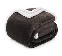 BEAUTEX Sherpa Fleece Throw Blankets, Soft Fluffy Flannel Plush Blanket and Throw, Fuzzy Cozy Coffee Cuddle Blankets for Couch Bed Sofa Adults (50" x 60", Coffee)