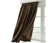 BEAUTEX Velvet Curtain with Ruffle Tape, Brown, 140 x 245 cm, Velvet | Soft velvet velvet, opaque, light-reducing, easy to clean, many colours and sizes