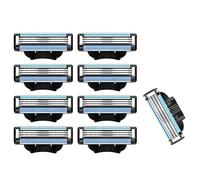 Beauthink Razor Blade Refills Compatible with Gillette Mach 3 Men's Shaver, Replacement Blades with Double Lubrication Strip for Smooth Shave 8Pcs