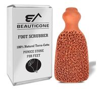 BEAUTICONE 100% Natural Terracotta Pumice Stone for Feet - Durable Callus Remover for Cracked Heels & Dead Skin - Dual Sided Foot Scrubber Pedicure Tool for Foot Care, Foot Exfoliator 7+ Years