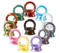 Beautidots 24PCS Pearl Glossy Silicone Ear Tunnels Gauges for Ears Double Flared Flexible Ear Plugs Stretchers Body Piercing Jewelry for Women Men Size 2g-1", 1/2"(12mm), Silicone, cubic-zirconia