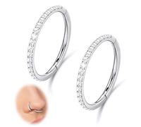 Beautidots 2Pcs 20G 18G 16G Cartilage Nose Piercing Stainless Steel 4 Colors Choose Hoop Earrings Hinged Segment Septum Rings Daith Shell Helix Tragus Piercing 6mm/7mm/8mm/9, 20G | 6MM, Stainless