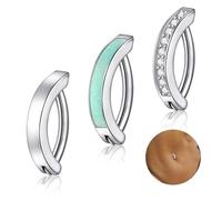 Beautidots 3PCS Belly Button Ring 14G 1.6MM Clicker Stainless Steel Belly Rings Cute CZ Opal Small Hoop Belly Piercing Simple Reverse Navel Rings Body Belly Piercing Jewelry for Women, Metal, no
