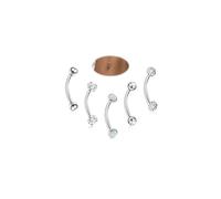 Beautidots 5 Pcs Belly Piercing Button Rings Navel for Women 14G Petite CZ Belly Rings Internally Threaded Navel Piercing Jewelry, Silver, 8MM