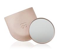 Beautifect 10x Magnifying Mirror - Compact Travel Mirror with Vegan Leather Sleeve - Matte Gold