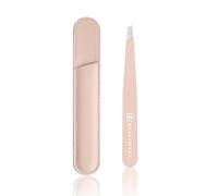 Beautifect Precision Tweezer - Facial Hair & Eyebrow Tweezer - Stainless Steel with Vegan Leather Sleeve