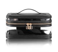 Beautifect Vanity Bag - Clear Travel Toiletries Bag with Vegan Leather Exterior - Signature Beautifect Zip Finishes & Luxury Faux Suede Lining - Clear Make Up Bag for Beauty Tools & Essentials