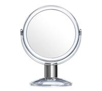 Beautifive Vanity Mirror, Dressing Table Makeup Mirror with 1x/10x, 360° Swivel Magnifying Mirror, Free Standing Bathroom Mirror with Crystal-like Style