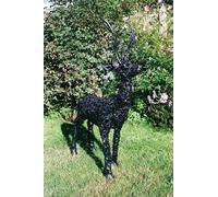 Beautiful 1.2m (4ft) Standing Filigree Stag Deer Ornament Inspirational Gifting Black One Size