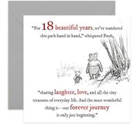 Beautiful 18 Year Wedding Anniversary Card for Husband Wife, Pooh Piglet Heartfelt Words, Sentimental Design Celebrating Marriage, Mum Dad Parents Brother Sister - Blank Inside with Premium Envelope