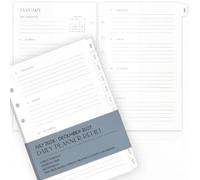 Beautiful 2026-2027 Daily Planner A5 Inserts for 6 Ring Binders - Refills | Durable 5.5" X 8.3" Paper Refill Set for Notebook Incl. Tabs and Monthly Calendar Spreads - July 2026 to December 2027