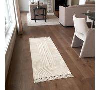 Beautiful 2x6 ft. Boho Runner Rug with Tassels for Your Hallway, Bedroom Or Living Room - Soft Cotton Carpet Fits Perfectly in Any Kitchen/Dining Space - Washable Rug Enhances Any Home Decor