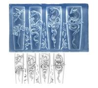 Beautiful 3D Floral Nails Art Silicone Mold Elegant Carving Flower Nails Art Accessory Mold for Crafting Resin Design Carving Flower Nail Template