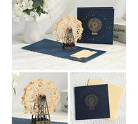 Beautiful 3D Observation Wheel Card with Gold Foils Embellishment Anniversary Innovative Present for Friend and Family Unique Birthday