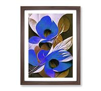 Beautiful Abstract Floral No.4 Framed Print | A4 Walnut Framed Wall Art | Ready to Hang | Abstract Floral Picture | Living Room Bedroom Lounge Office