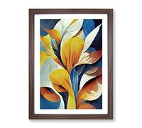 Beautiful Abstract Floral No.5 Framed Print | A3 Walnut Framed Wall Art | Ready to Hang | Abstract Floral Picture | Living Room Bedroom Lounge Office