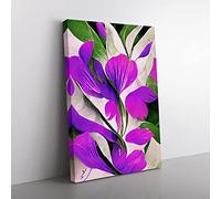 Beautiful Abstract Flowers No.1 Canvas Print for Living Room Bedroom Home Office Décor, Wall Art Picture Ready to Hang, 76x50 cm (30x20 Inch) CAN3020-V1022-CK-1003