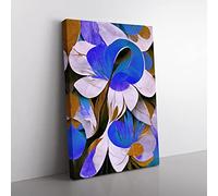 Beautiful Abstract Flowers No.2 Canvas Wall Art Print Ready to Hang, Framed Picture for Living Room Bedroom Home Office Décor, 60x40 cm (24x16 Inch)