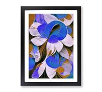 Beautiful Abstract Flowers No.2 Framed Print for Living Room Bedroom Home Office Décor, Wall Art Picture Ready to Hang, Black A4 Frame (34 x 25 cm)