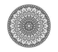 Beautiful Abstract Mandala with Oriental Design Ideas Wall Decals PVC 42x42cm It Won't Fall Off Black
