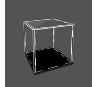 Beautiful Acrylic Display Case with White/ Black Base, 8x8x12 14x14x20 24x24x24, Transparent Display Cabinets for Living Rooms/ Museums/ Bedrooms, Easy to Install(Black base,22x22x22"/56x56x56cm)