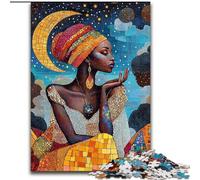 Beautiful African Woman 1000 Piece Jigsaw Puzzles for Adults Gifts, for 14+ Train Your Brain And Your Hands Christmas Game Gifts (26x38cm)