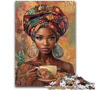 Beautiful African Woman Jigsaw Puzzles 1000 Pieces for Adults Teens,Help The Brain Exercise Addictive Toys to Cultivate Patience Great Gift (50x75cm)